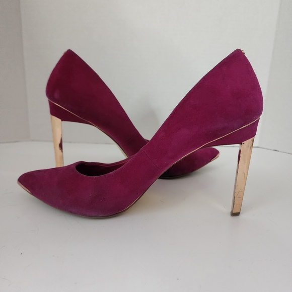 Ted Baker Shoes | Ted Baker Suede Fuchsia \u0026 Rose Gold Stilleto Heel Pumps Women's Size 41 | Color: Gold | Size: 10 | Oakstboutique's Closet